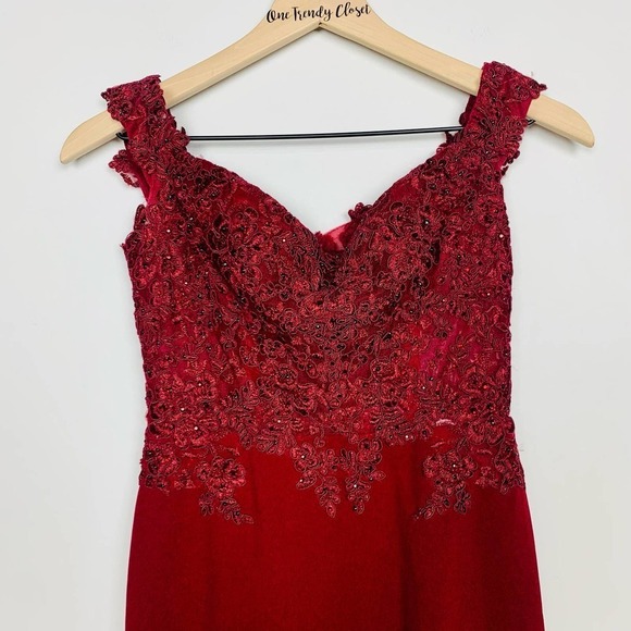 #50 Dancing Queen | Sheer Floral Embroidered Off Shoulder Prom Dress DQ-2274 - Picture 4 of 16